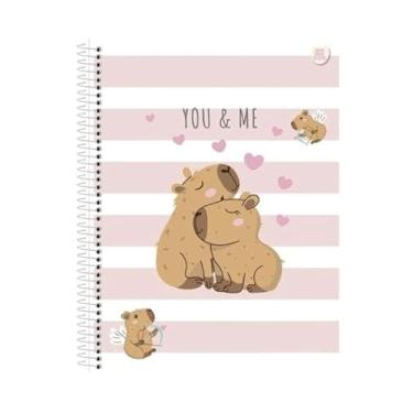 Imagem de Caderno Universitario Capycuties Capivara espiral - 1 matérias, 160 folhas (rosa e branco)
