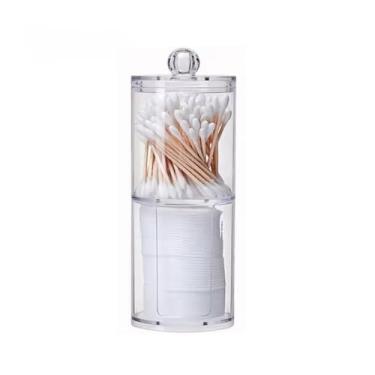 Imagem de Porta Algodão e Cotonetes Transparente Plástico Acrílico Organizador