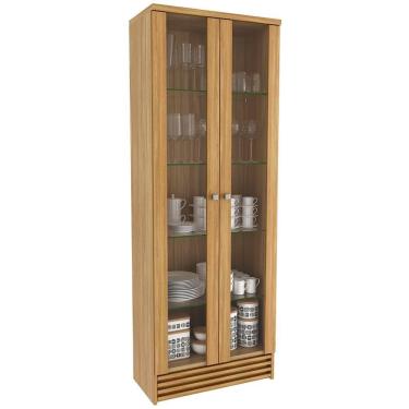 Imagem de Cristaleira 2 Portas E 5 Prateleiras De Vidro Cr602 Natural