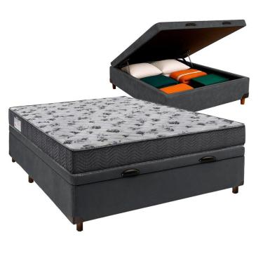 Imagem de Cama Box Bau Blindado Casal + Colchão D33 Iso100 Ortobom