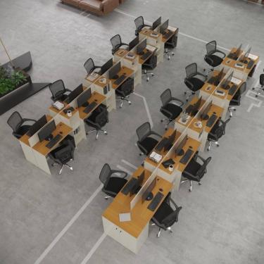Imagem de Estação De Trabalho 20 Lugares Office Tech 20 Mesas 16 Armár - Off White E Cedro Off White E Cedro