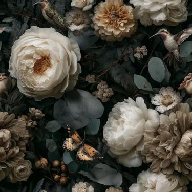 Imagem de Papel de parede floral de girassol vintage elegante autoadesivo para descascar e colar folha botânica borboleta aquarela flor pássaro papel de contato removível à prova d'água para locatário de quarto