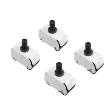 Imagem de Pés Rodízio Extra Forte para Geladeira e Fogão Kit Com 04 Un Branco - 