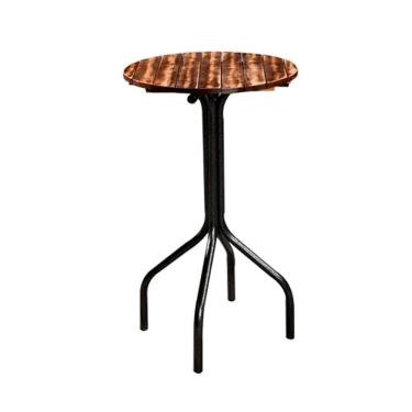 Imagem de Mesa Bistrô Redonda Goiás Ripado Preto Fosco