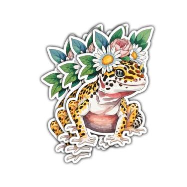 Imagem de 3 peças Sorry Can't Leopard Gecko Bye Sticker, decalque de vinil de réptil engraçado para adolescentes, adultos, laptop, carro, scrapbook, caderno, garrafa de água, diário, presente de proprietário de