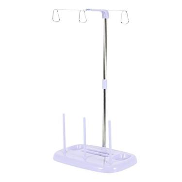 Imagem de Phefop Suporte de Carretel de 3 Cones para Máquina de Costura, Suporte de Linha de Bordado de Grande Capacidade Com 15 Slots de Bobina, Acessórios de Máquina de Costura Doméstica para (PURPLE)