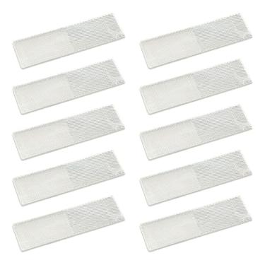 Imagem de KiBcsLic 10x Adesivos Refletivos Folha Refletiva Fácil de Aplicar Fita Refletiva Decalque Painel Refletor para Caminhão de Carga Reboque Bicicleta, Branco