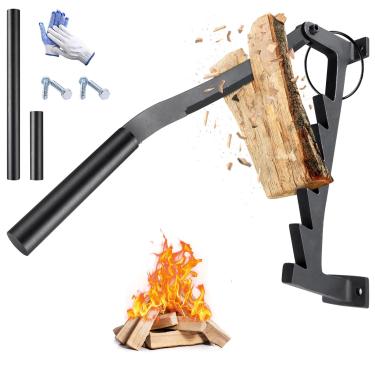 Imagem de Primachen Divisor de madeira Kindling para madeira, divisor de madeira manual montado na parede, pequeno divisor de madeira manual para ambientes internos e externos