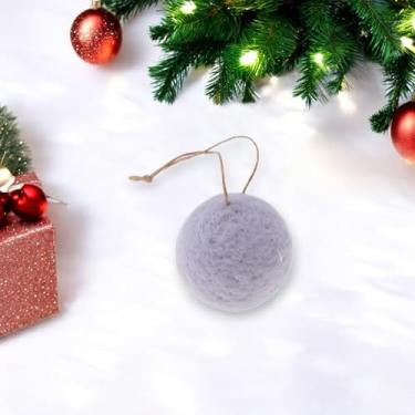 Imagem de Generic 1 peça de enfeites de bolas de Natal bola de feltro redonda feltro azul 5 cm