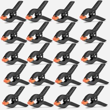 Imagem de Grampos de mola, pacote com 20 clipes de mola de plástico profissional de 11,4 cm para artesanato, clipes de fundo para suporte de pano de fundo, estúdios de fotografia, marcenaria, reforma da casa