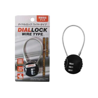 Imagem de Cadeado de cabo combinado preto – Cadeado de laço de arame de 3 dígitos para viagens, academia, mochila, mala, cadeado de discagem antirroubo com cabo de aço flexível