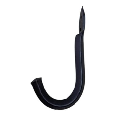 Imagem de Gancho de parede forjado à mão, resistente, gancho utilitário de metal grande, ganchos de parede pretos para pendurar casacos, chapéus e bolsas, ganchos de toalha rústicos para banheiros ou cozinha