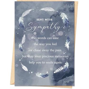 Imagem de Smithtuy Cartão de simpatia, cartões de presente de simpatia para perda do ente querido, cartão de condolências, cartões de luto atencioso para família ou amigos