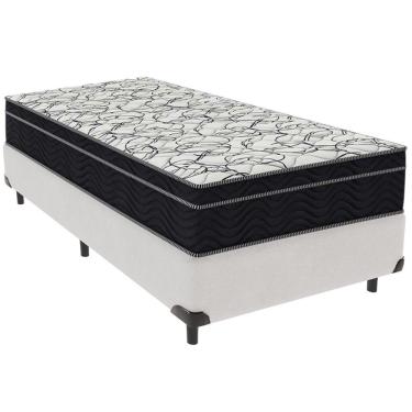 Imagem de Cama Box Branco E Colchão Airtech 150 Espuma D45 Solteiro Ortobom