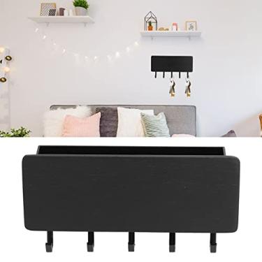 Imagem de Porta-chaves de parede organizador de chaves ABS montado na parede organizador de chaves com design elegante para casa, escritório, sala de estar (preto)