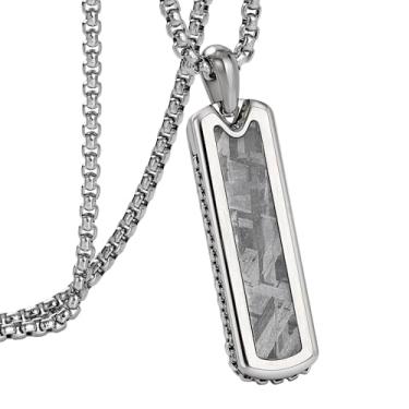 Imagem de GTMJ Colar com pingente de etiqueta de cachorro para homens e mulheres meteorito/olho de tigre/ônix preto/amazonita/ametista/turquesa/fibra de carbono forjada/lápis-lazúli/damasco/malaquita/aço