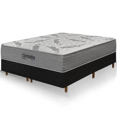 Imagem de Cama Box Queen Size Preta Colchão Córdoba Molas Ensacadas Duo Face 158