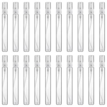 Imagem de Feelake Mini frasco spray de 10 ml, pacote com 20 frascos de spray de vidro recarregável de 10 ml, vazio, mini frasco de perfume recarregável de névoa fina, atomizador de perfume de frasco de vidro