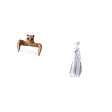 Imagem de Fenteer Suporte de Papel Higiênico de com Estatueta de de Cerâmica E Ornamento de Estátua de Senhora de Porcelana para Decoração de Prateleira D