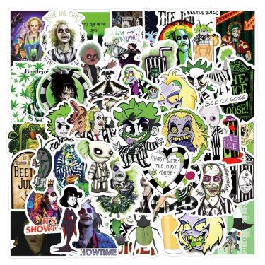 Imagem de Adesivos Beetlejuices, vinil impermeável, anime, 60 unidades