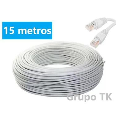 Imagem de Cabo de rede Branco -- 15 Metros profissional -- CFTV -- Internet -- M