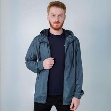 Imagem de Jaqueta Masculina Nylon Corta Vento Capuz Fixo Punho e Barra com Elástico Cordão-Masculino