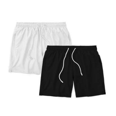 Imagem de Kit 2 Shorts Masculino Liso Básico Bermuda Tactel Água Praia Treino Academia Corrida-Masculino
