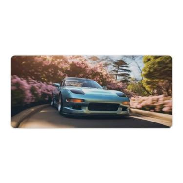 Imagem de Drift Car Rx7 Motion Blur JDM Tapete de mesa de carro tapete de mouse pad antiderrapante grande material de escritório tapete de mesa de borracha impermeável para escritório jogo casa 40 x 90 cm