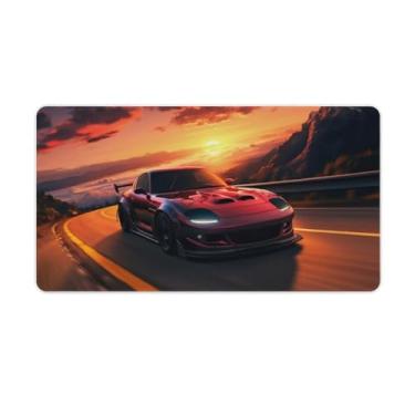 Imagem de Sunset JDM Car Rx7 Sport Speed Desk Pad Mouse Pad Antiderrapante Grande Material de Escritório Tapete de Mesa de Borracha Impermeável Tapete de Escrita para Escritório Jogo Casa 40X75 cm