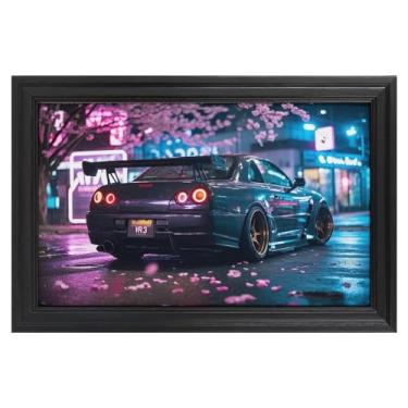 Imagem de HouLaiZhe JDM Tapetes de mesa de carro flores de cerejeira sob a árvore japonês JDM R33 mouse pads para jogos tapetes de mesa grandes para teclado de mesa tapete de computador 24 x 16 polegadas (60 x