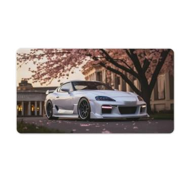 Imagem de Cherry Blossoms Car Sup Rosa JDM Mesa Mesa Tapete de Mouse Pad Antiderrapante Grande Material de Escritório Tapete de Mesa de Borracha Impermeável Tapete de Escrita para Escritório Jogo Casa 40X75 cm
