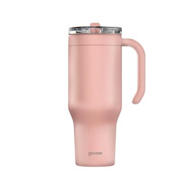 Imagem de Gocase Copo Térmico de Aço Inox, Rosa, 1180ml, Com Tampa e Canudo Flip