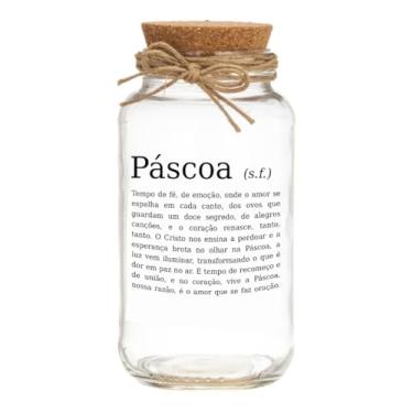 Imagem de Pote De Vidro Hermético 750ml Com Tampa De Rolha Para Armazenar Temperos Biscoitos Artesanato(Páscoa)