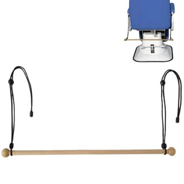 Imagem de Suporte descartável de papel para rolo de cama, suporte de papel de madeira portátil para camas de tratamento com bola de madeira removível, acomoda rolos de folhas descartáveis de 61 cm