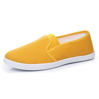 Imagem de VenusCelia Tênis feminino Fortius Canvas Slip-On, Amarelo 2, 37