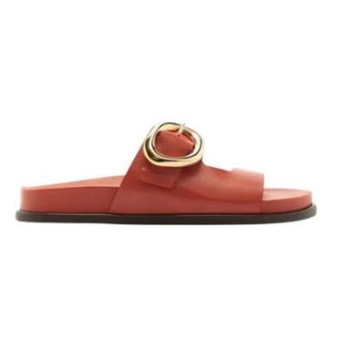 Imagem de Sandália Papete Couro Fivela Orgânica Lançamento Arezzo-Feminino