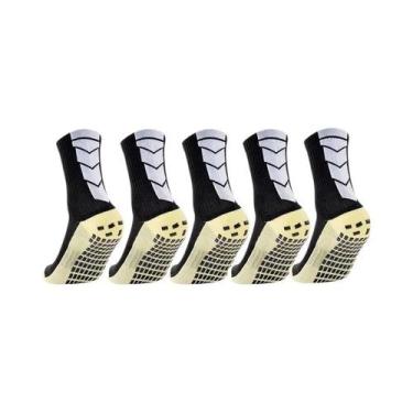 Imagem de Meias Esportivas Unissex Antiderrapantes 5 Pares Para Futebol, Basquet