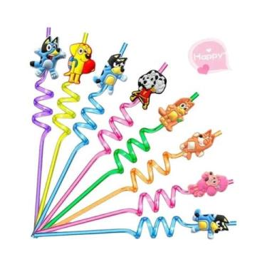 Imagem de Canudos Reutilizáveis Do Personagem De Anime Bluey Bingo Decoração De 