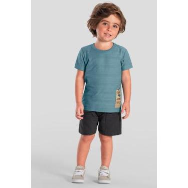 Imagem de Camiseta infantil menino dinossauro Brandili, 3, Azul