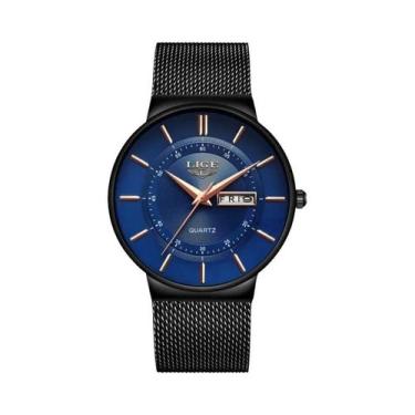 Imagem de Relógio De Pulso Masculino À Prova d'Água Ultra Fino Luxuoso Quartz LI