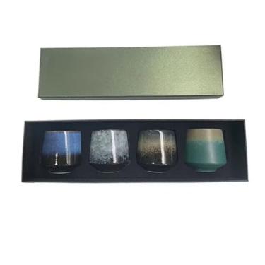 Imagem de Copo de Chá Cerâmico Estilo Japonês Empresarial Conjunto Copos Café Criativo Base Artesanal Fácil Limpar Micro-ondas Lavadora Pratos Restaurantes Aman