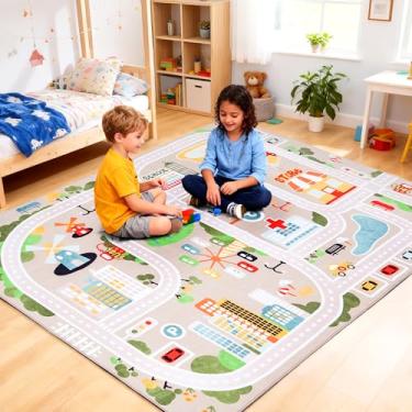 Imagem de chunsemeiju Tapete de bebê para chão, tapete de berçário antiderrapante de 1,5 x 18 m, tapetes infantis extra grossos para sala de jogos, sala de estar, berçário, superfície de pelúcia super macia