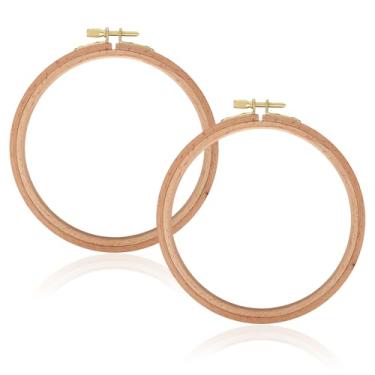 Imagem de 2 Aros de Bordado para Ponto Cruz, 15,5 cm Pequenos em Madeira Ideais para Artesanato Costura Bordado com Agulha Mágica e Decoração de Casa