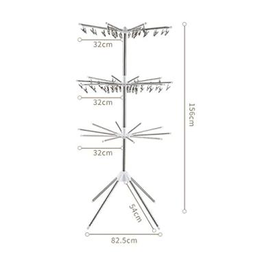 Imagem de Cabide Estante de Secagem de Cabeleireiro Toalheiro de Salão de Cabeleireiro Uso Doméstico Roupas de Bebê Estante de Secagem Interno Rotativo de Alta Capacidade Prateleira de Secagem Dobrável Varanda