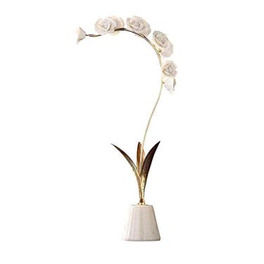 Imagem de Nova base de mármore moderna ramo de flores douradas decoração de casa orquídea cerâmica criativa estilo americano decoração de sala de estar (tamanho: 64 cm)