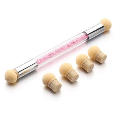 Imagem de Conjunto de pincéis artísticos de substituição de cabeças de esponja Glitte para mulheres e meninas em pó ferramentas de manicure (rosa, 5 peças)