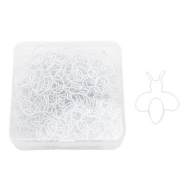 Imagem de Clipes de papel em forma de abelha ferro multifuncional bonito clipes de marcadores decorativos para escritório escola artesanato 80 peças com caixa de armazenamento (Branca)