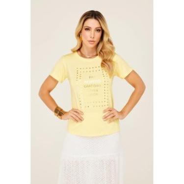 Imagem de TShirt D Bell Outlet Fashion Tshirt Especial Foil  Paz Respeito Gratidão-Feminino