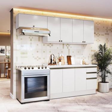 Imagem de Armário De Cozinha Completa 100% Mdf 240cm Branco Celeste Kappesberg