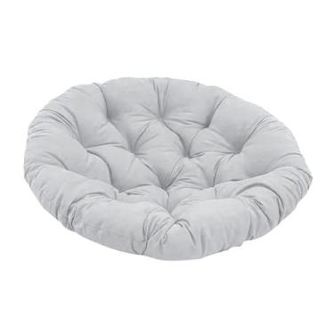 Imagem de ShengQuanHao Almofada para Cadeira Papasan, 50,8 Cm, Almofada para Cadeira Egg (somente a Almofada), Tapete Multifuncional para Cadeira de Jardim, Ideal para Cadei, Cinza claro, Tamanho real